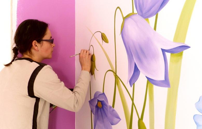 Les fleurs bleues en travail